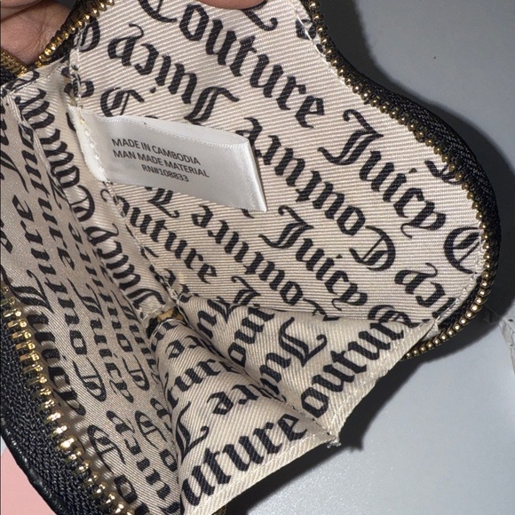 Juicy Couture Black Heart Wristlet with Jewel Accent - Picture 4 of 6